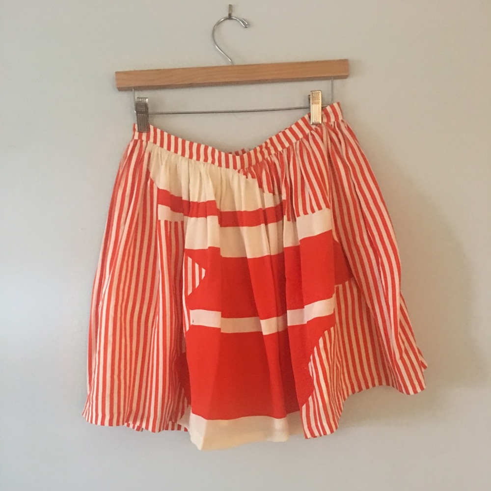 Twinke By Wenlan silk orange and cream skirt